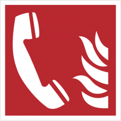 Znak telefon alarmowania pożarowego wg PN-EN ISO 7010