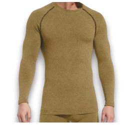 Bluza z długim rękawem bielizna termoaktywna trudnopalna z napisem STRAŻ GA WORK kolor Piaskowy