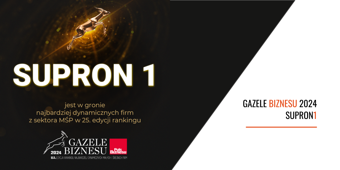 „Gazele Biznesu 2024” - SUPRON1 w gronie stu najbardziej dynamicznych przedsiębiorstw z sektora MŚP w Małopolsce!