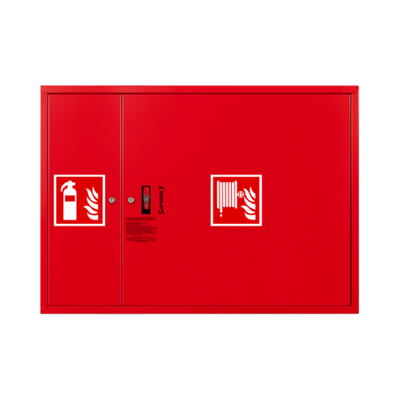 Hydrant wewnętrzny DN25 zawieszany z miejscem na gaśnicę obok zwijadła uniwersalny