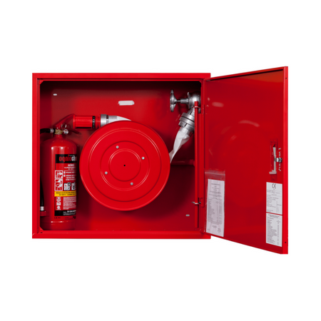 Hydrant wewnętrzny DN52 zawieszany z miejscem na gaśnicę obok zwijadła (solo) uniwersalny