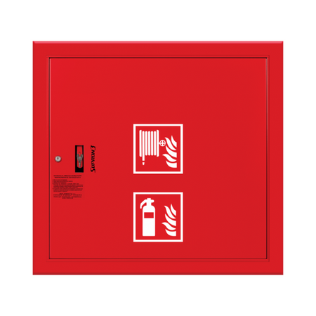 Hydrant wewnętrzny DN52 wnękowy z miejscem na gaśnicę obok zwijadła (solo) uniwersalny