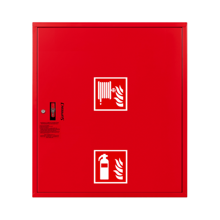 Hydrant wewnętrzny DN25 zawieszany z miejscem na gaśnicę pod zwijadłem uniwersalny