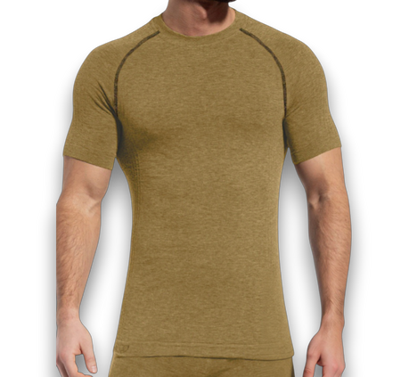 Koszulka bielizna z krótkim rękawem termoaktywna trudnopalna T-SHIRT z napisem STRAŻ GA WORK kolor Piaskowy	