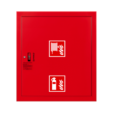 Hydrant wewnętrzny DN25 wnękowy z miejscem na gaśnicę pod zwijadłem uniwersalny