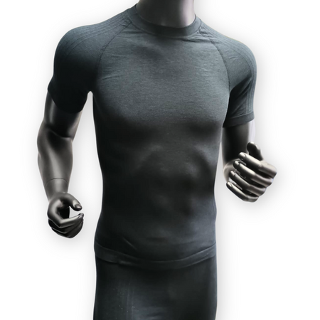 Koszulka z krótkim rękawem termoaktywna trudnopalna T-SHIRT z napisem STRAŻ GA WORK - kolor Czarny