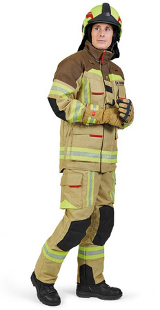 Ubranie bojowe FIRE FLEX – brązowo-piaskowy X55 z PBI (CNBOP) + napisy [141456+457] Rosenbauer