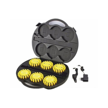 Flary ostrzegawcze Kpl 6 szt. w walizce (kolor żółty)