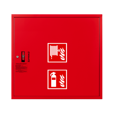 Hydrant wewnętrzny DN52 zawieszany z miejscem na gaśnicę obok zwijadła (solo) uniwersalny