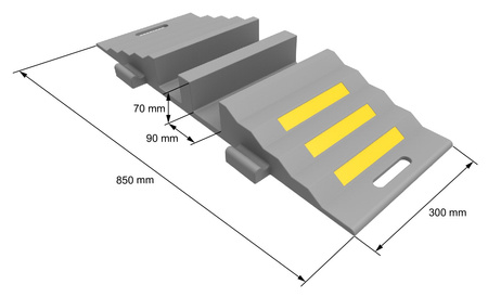Mostek przejazdowy gumowy do węży 2xØ75 S1 PRO
