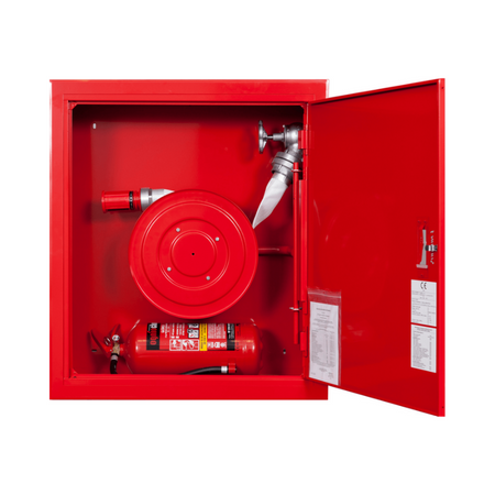 Hydrant wewnętrzny DN52 wnękowy z miejscem na gaśnicę pod zwijadłem uniwersalny