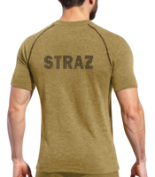 Koszulka bielizna z krótkim rękawem termoaktywna trudnopalna T-SHIRT z napisem STRAŻ GA WORK kolor Piaskowy