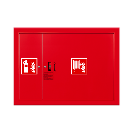 Hydrant wewnętrzny DN52 wnękowy z miejscem na gaśnicę obok kosza uniwersalny