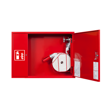 Hydrant wewnętrzny DN52 zawieszany z miejscem na gaśnicę obok kosza uniwersalny