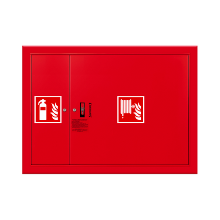 Hydrant wewnętrzny DN25 wnękowy z miejscem na gaśnicę obok zwijadła uniwersalny