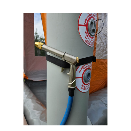 Kabina dekontaminacyjna KD1 PRO [2x2x2,5] z 4 punktowym systemem wodnym, odpływ fi25, słuchawka prysznicowa do systemu wodnego