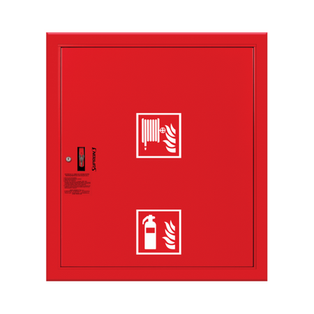 Hydrant wewnętrzny DN52 wnękowy z miejscem na gaśnicę pod zwijadłem uniwersalny