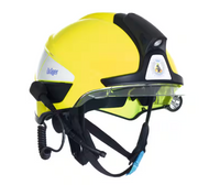 Hełm HPS SafeGuard: czerwony (RAL 3000), wizjer przeźroczysty, okulary ochronne, naklejek odblaskowe, osłona karku Nomex krótki [3701626] Drager