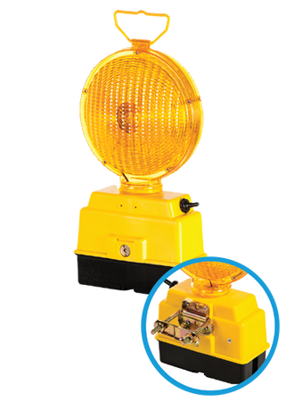 Lampa ostrzegawcza LED, żółta zasilanie 1 x bateria 6V