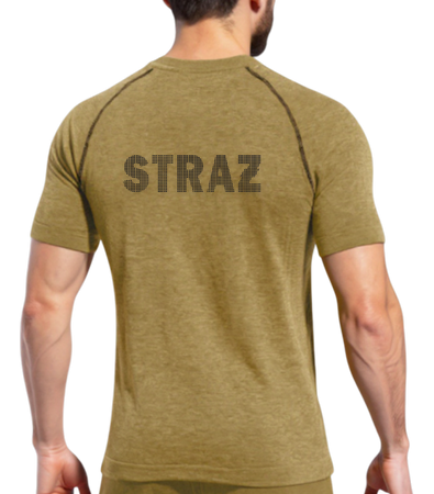 Koszulka bielizna z krótkim rękawem termoaktywna trudnopalna T-SHIRT z napisem STRAŻ GA WORK kolor Piaskowy	