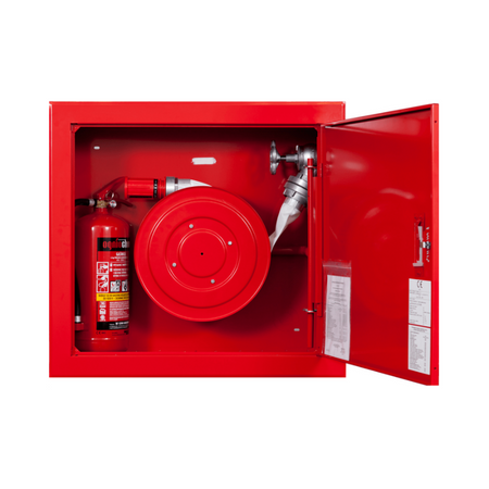 Hydrant wewnętrzny DN52 wnękowy z miejscem na gaśnicę obok zwijadła (solo) uniwersalny